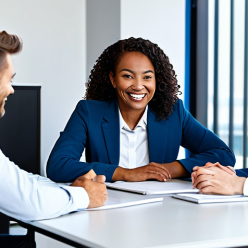 A diverse team of professionals, fully clothed in modest business attire, are engaged in a collaborative meeting in a bright, modern office space. They are all smiling and exhibiting positive, open body language, signifying strong teamwork and high productivity. The atmosphere is vibrant and inspiring, reflecting shared enthusiasm. Safe for work, appropriate content, fully clothed, professional, perfect anatomy, correct proportions, natural pose, well-formed hands, proper finger count, natural body proportions, professional photography, high quality.