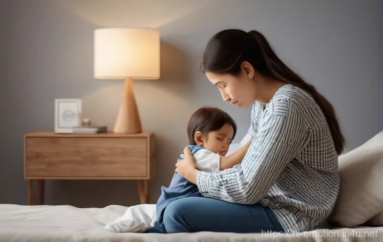 감정전이 부모 자식 관계 - **Prompt 1: Joyful Family Connection**
    "A heartwarming and brightly lit scene depicting a mother...