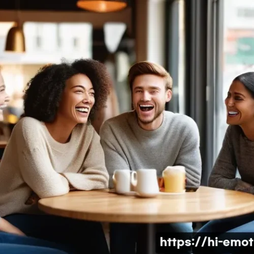 Home 30 감정전이와 심리적 균형 - **Prompt:** "A diverse group of friends, all adults in their mid-twenties, are gathered around a tab...